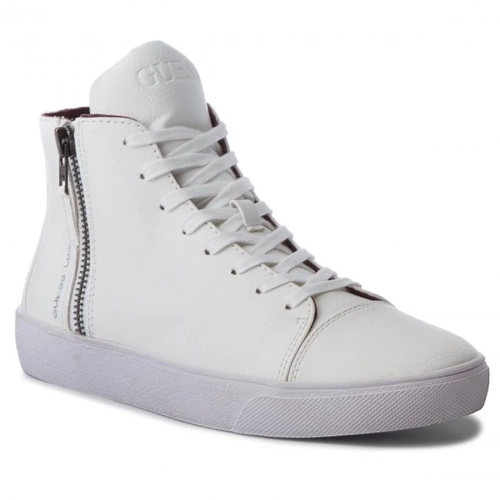 New GUESS Laurence Mid FMLAU1 ELE12 WHITE Sneakers SZ 11`